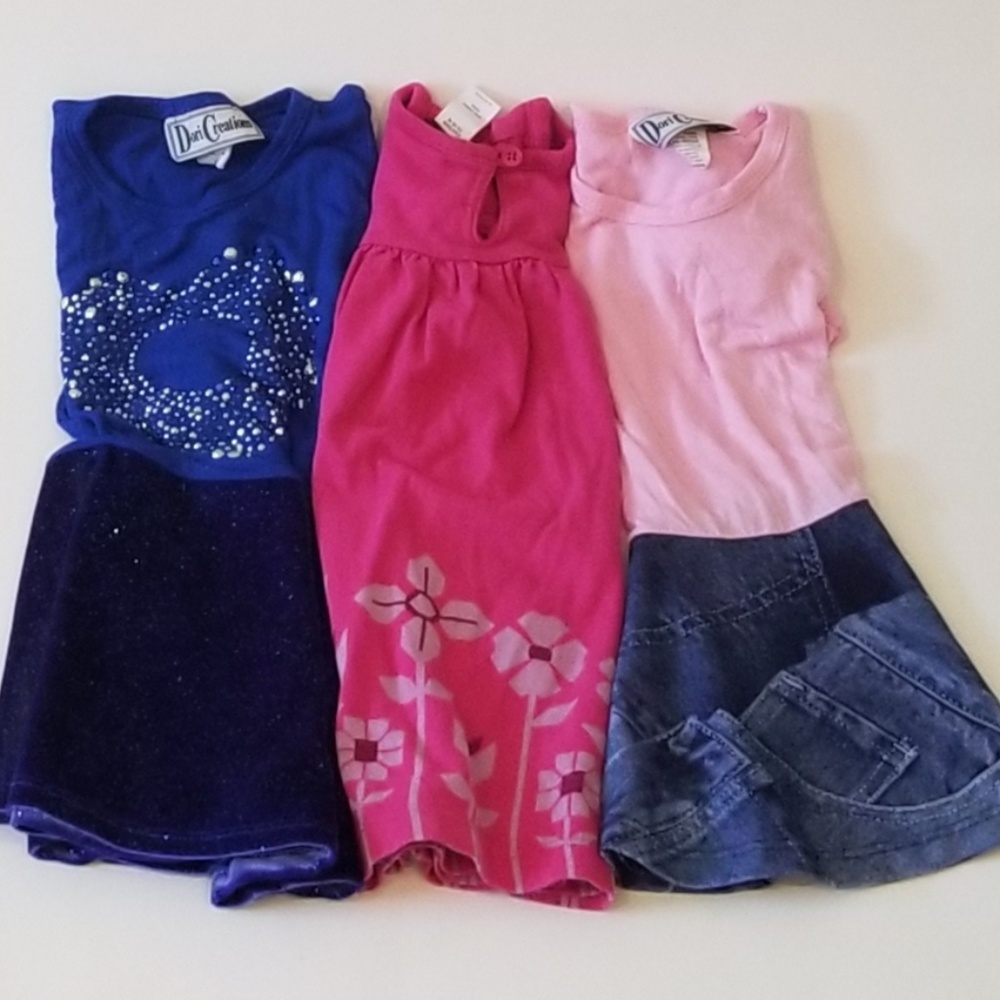 Toddler Baby Lot 3 Long Sleeve Dresses